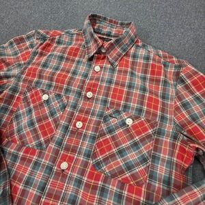 Ralph Lauren RRL Shirt Womens 3 Red Green Plaid Flannel Shirt Western